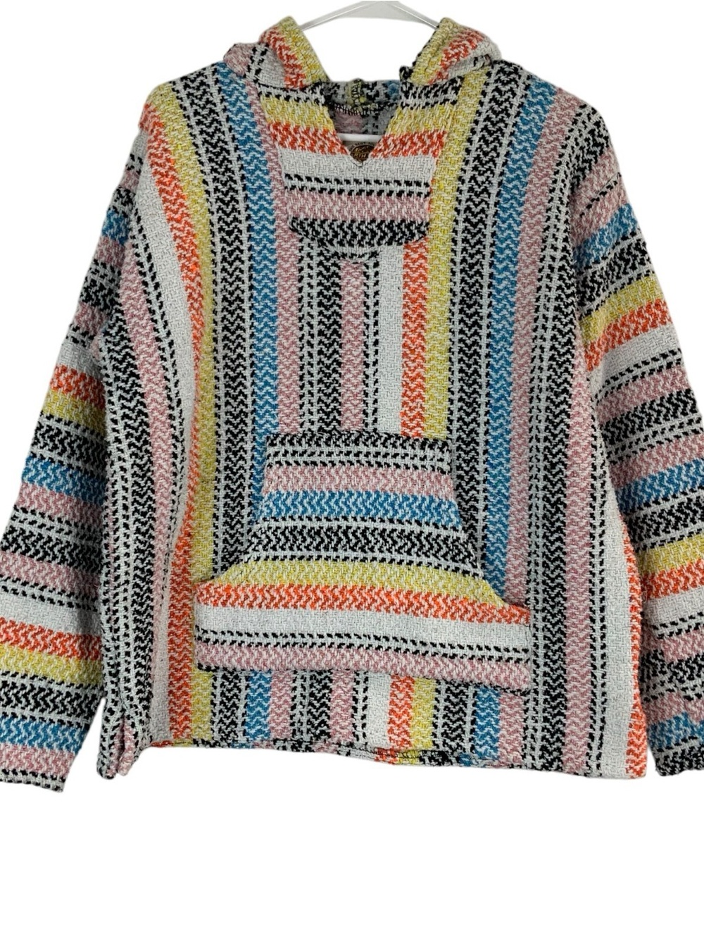 Striped Multi-Color Knit Hoodie Sweater - Women